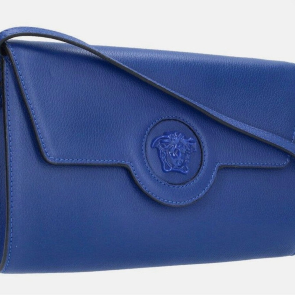 📍SOLD📍Versace Royal Blue Leather Clutch